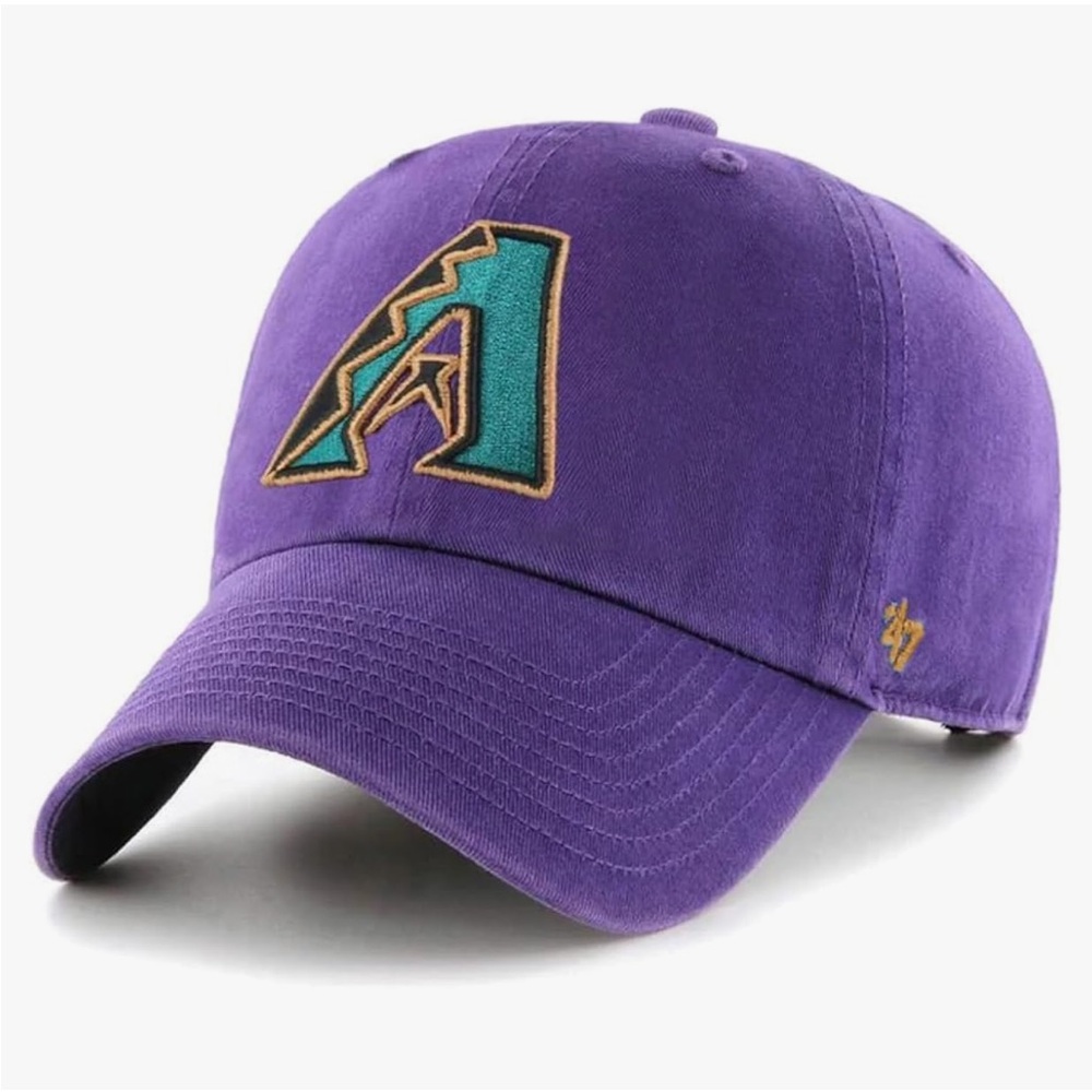 47 Purple Diamondbacks Relaxed Fit Cap with Teal Logo